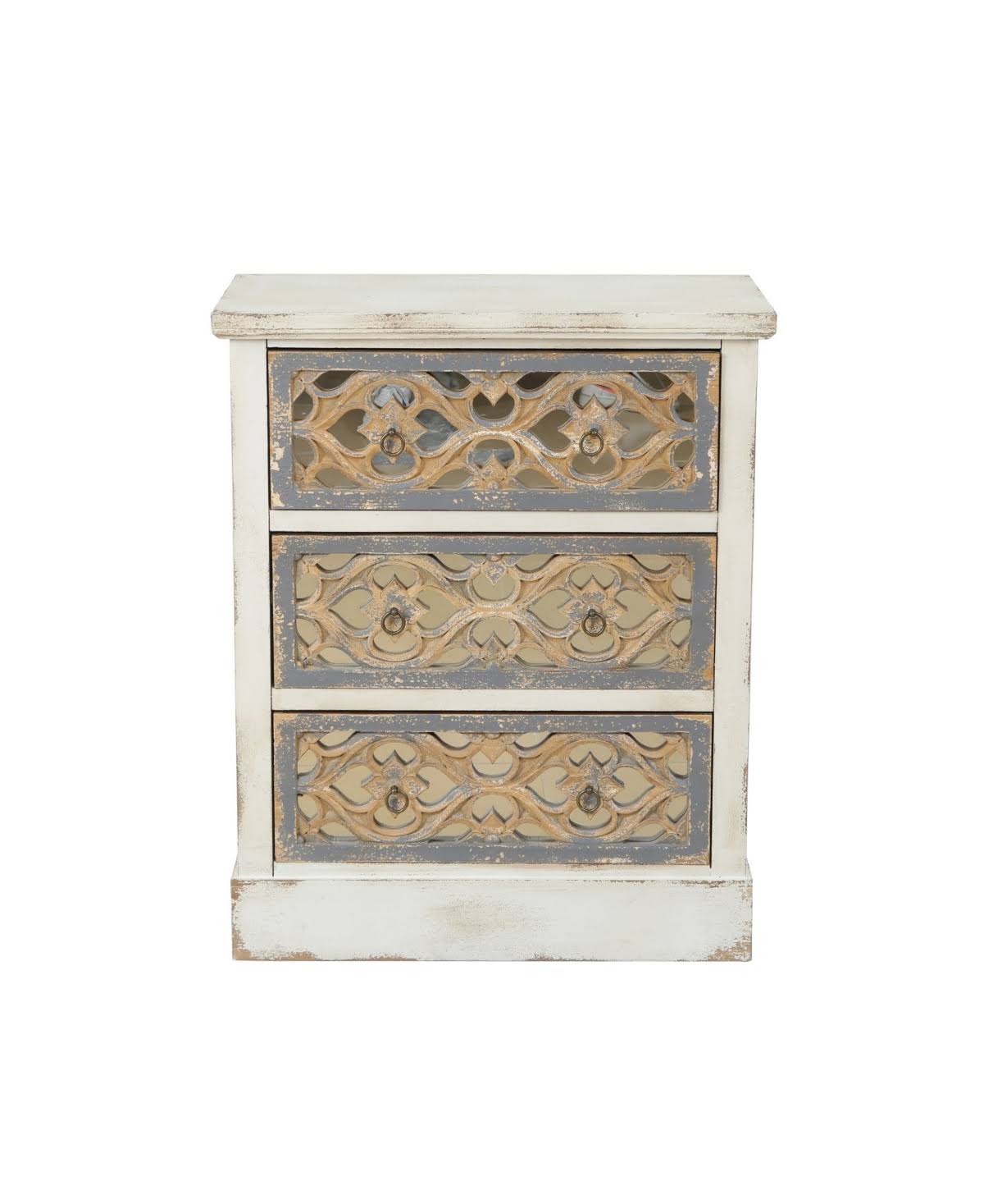 Rustic White and Natural Wood Accent Chest W204077