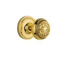 Classic Rosette Passage Door Knob, Unlacquered Brass F50162