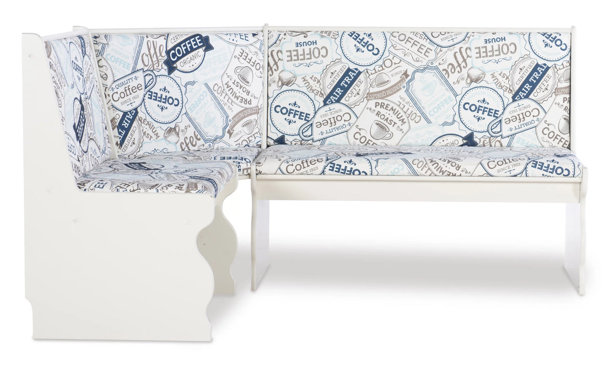 White Dining Nook with Table and Bench X598