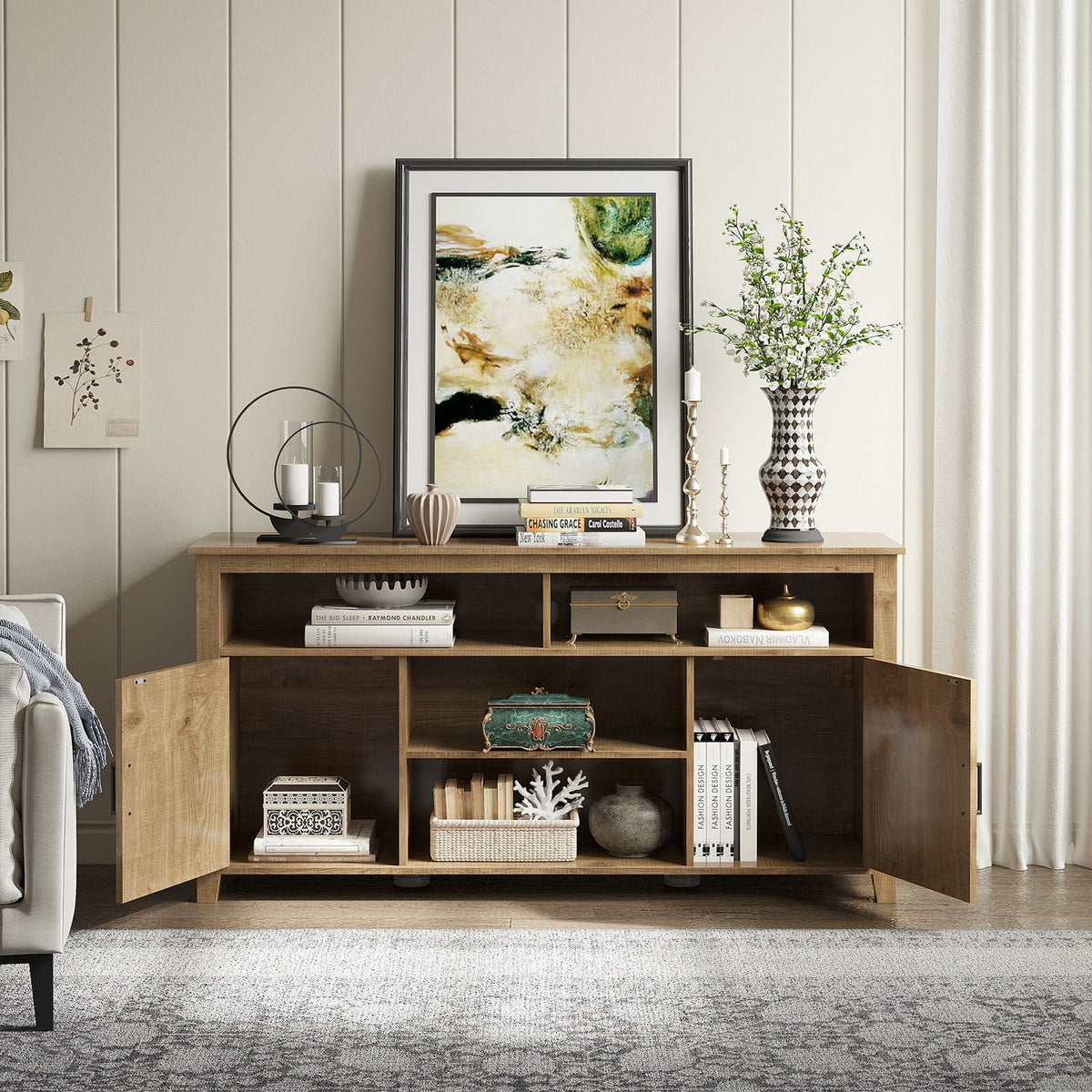 Farmhouse TV Stand for 65 Inch TV W591