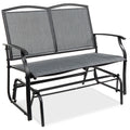 2-Person Outdoor Swing Glider Steel Patio Loveseat Gray K1044