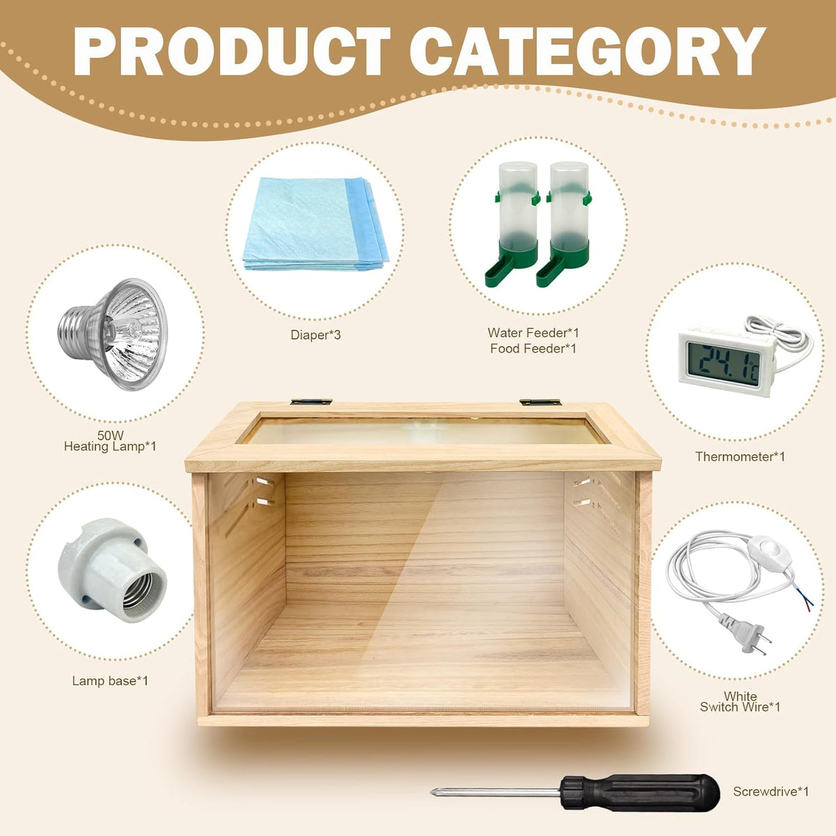 Chicken brooder Box, 15.7 X 12 X 12 inches Y217130