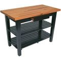 Oak Table with 2 Shelves, Caribbean Blue D64955