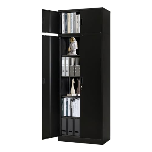Black Lockable Steel Storage Cabinet with 2 Drawers O995