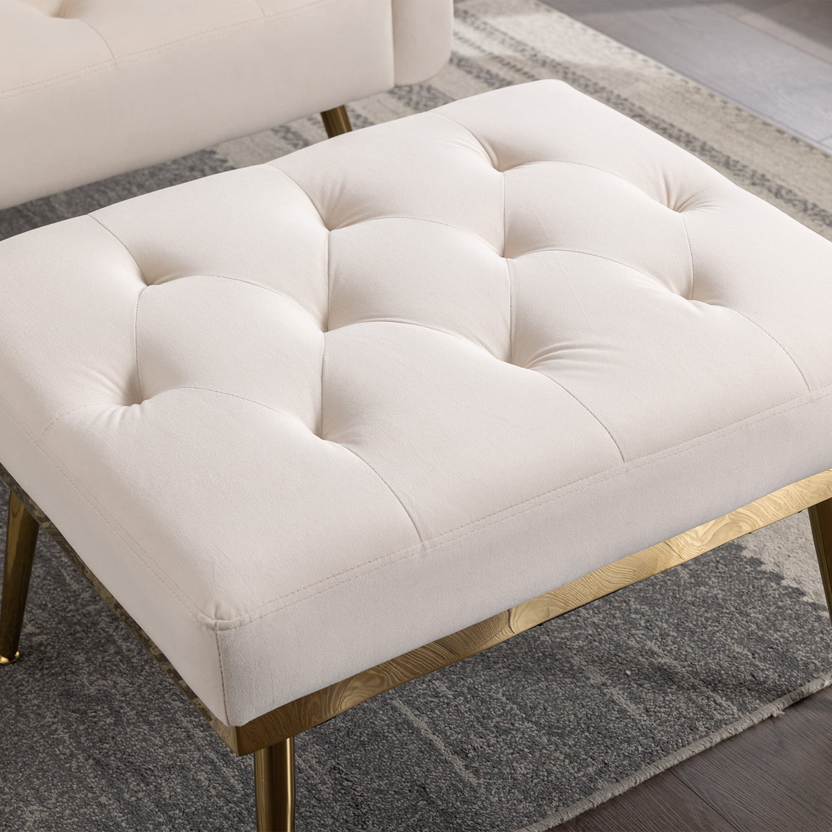 Velvet Accent Chair with Ottoman E1528