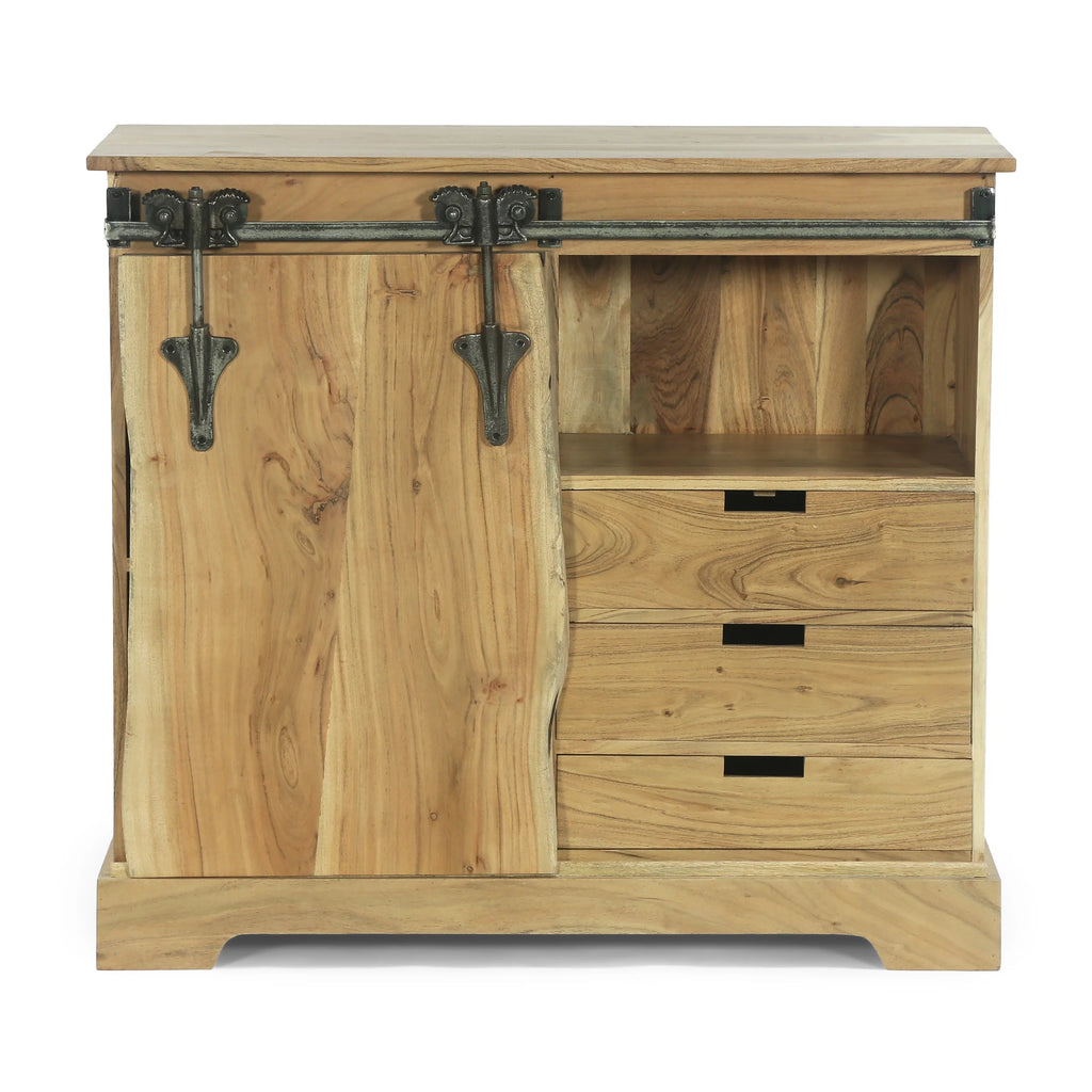 Acacia Wood Live Edge Sideboard with Sliding Door W135525