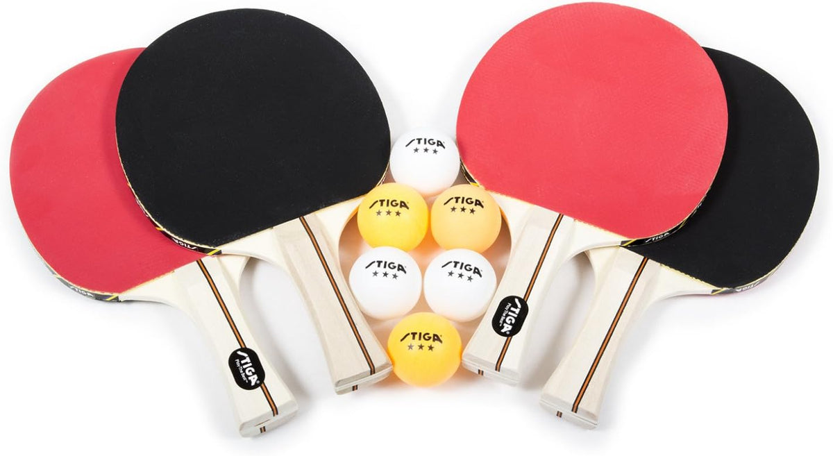 4 Player Ping Pong Set with 4 Table Tennis Rackets and 6 Balls V8442