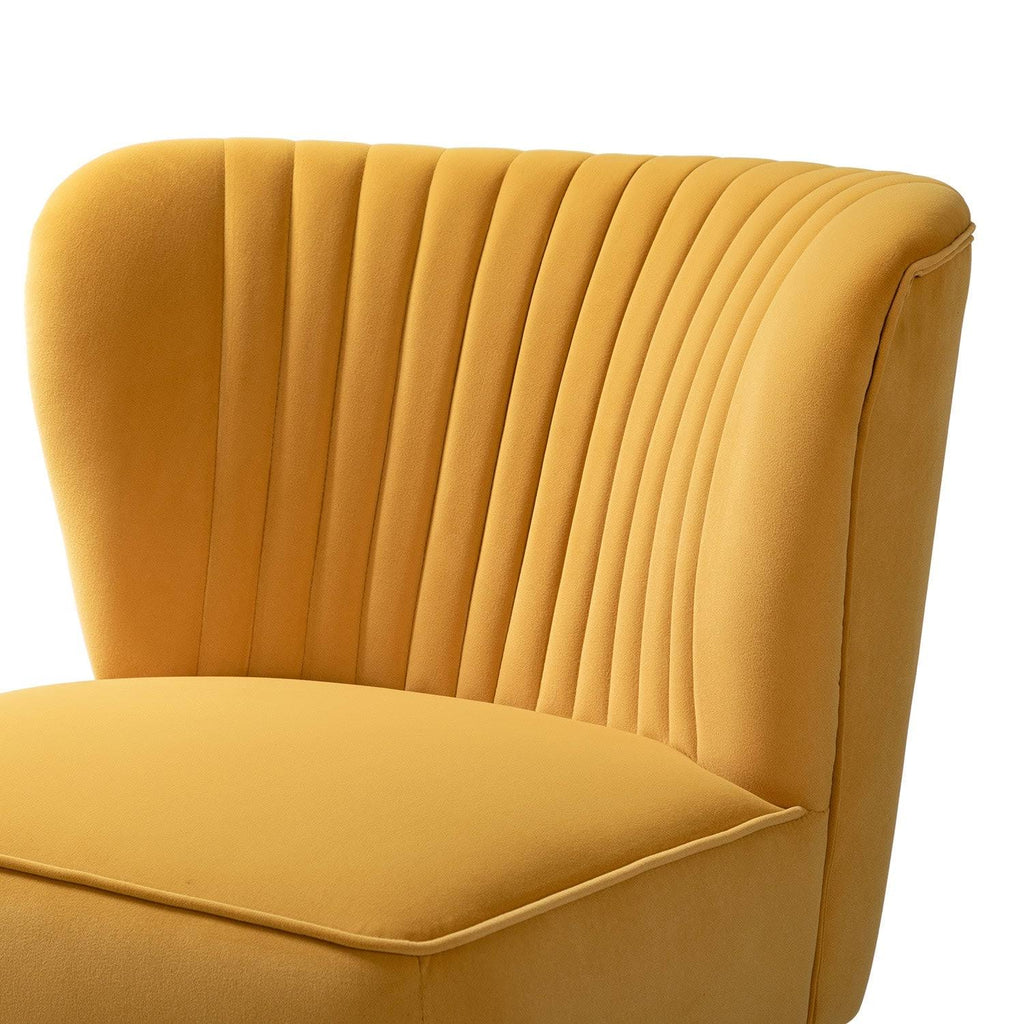Tan Tufted Side Chair with Golden Base W373874