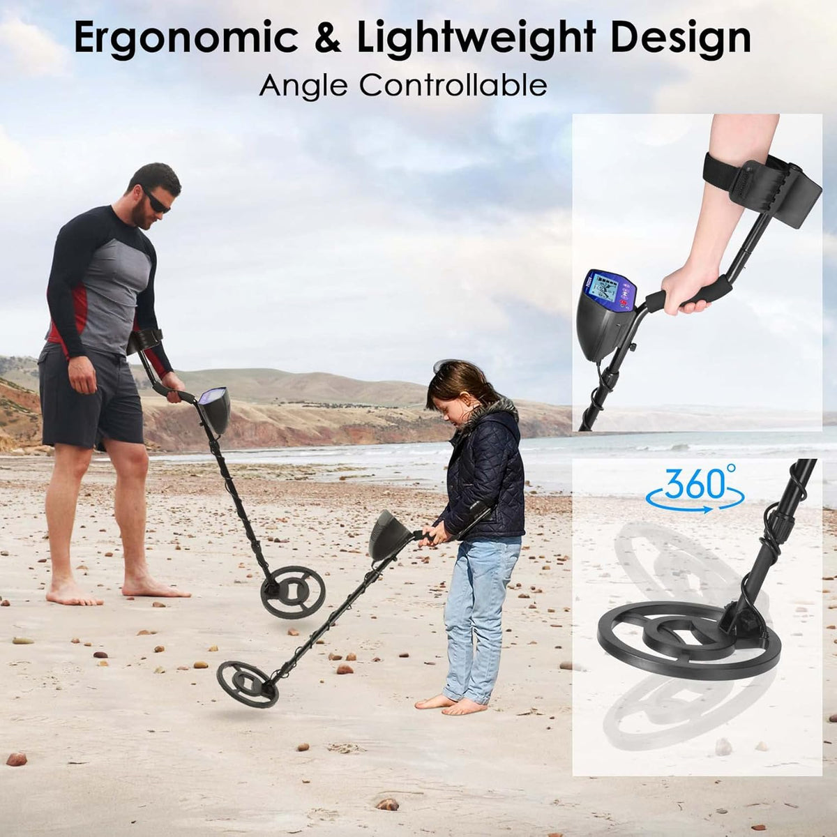 10" Depth Waterproof Metal Detector with LCD Display E524