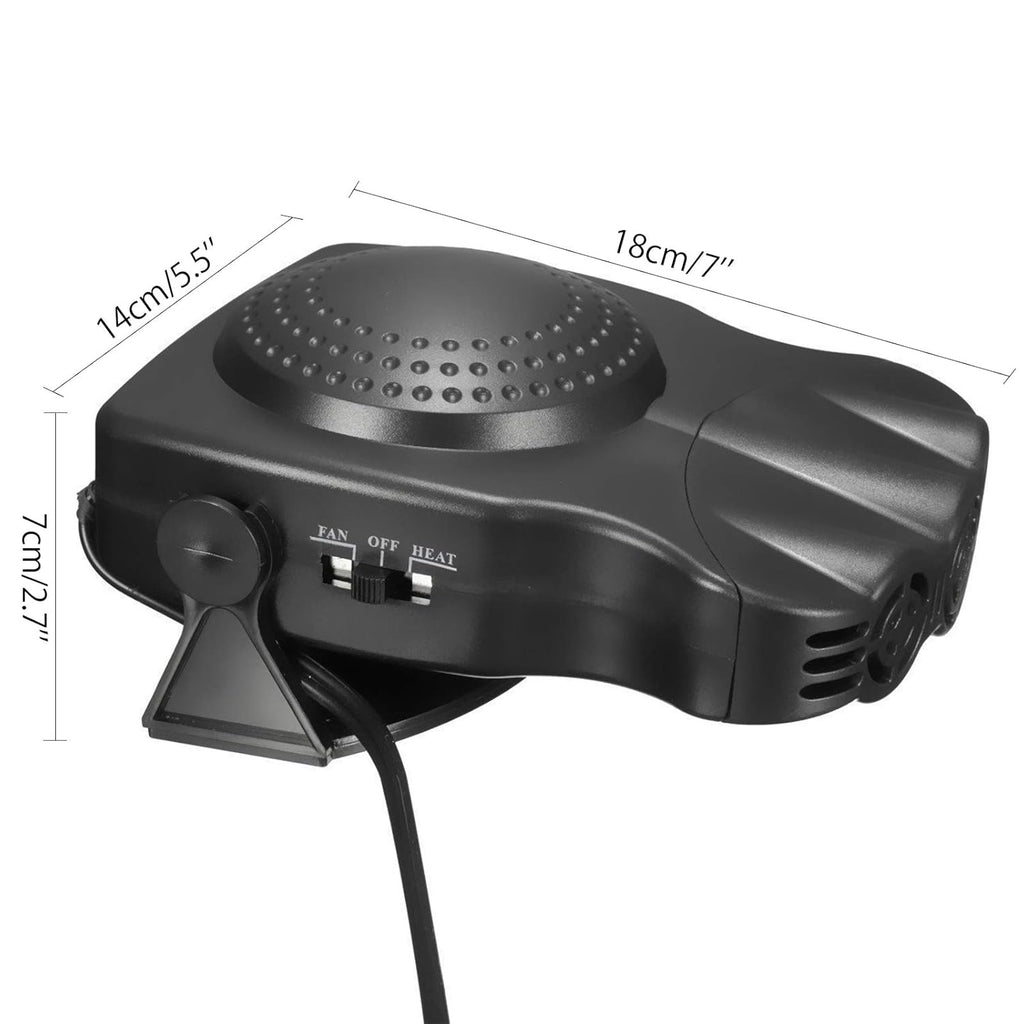 Black 12V 150W Car Heater Cooling Fan Defroster F258674