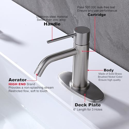 Brushed Gold Single Handle Vessel Sink Faucet T377