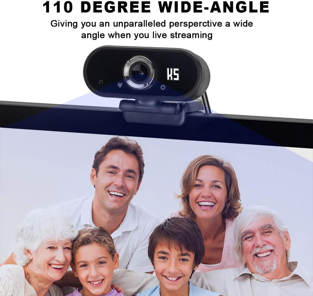 HD 1080P USB Webcam with Tripod and Privacy Cover, Pack of 2 A6355