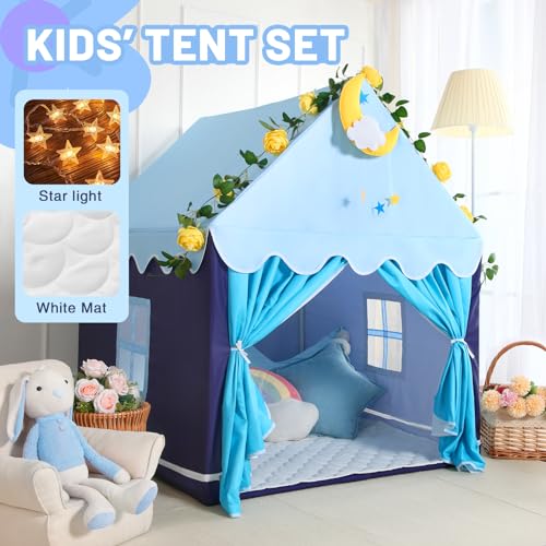 Pink Kid Tent with Mat and Star Lights K742