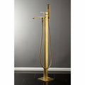 Brushed Brass Freestanding Tub Faucet with Hand Shower P25852