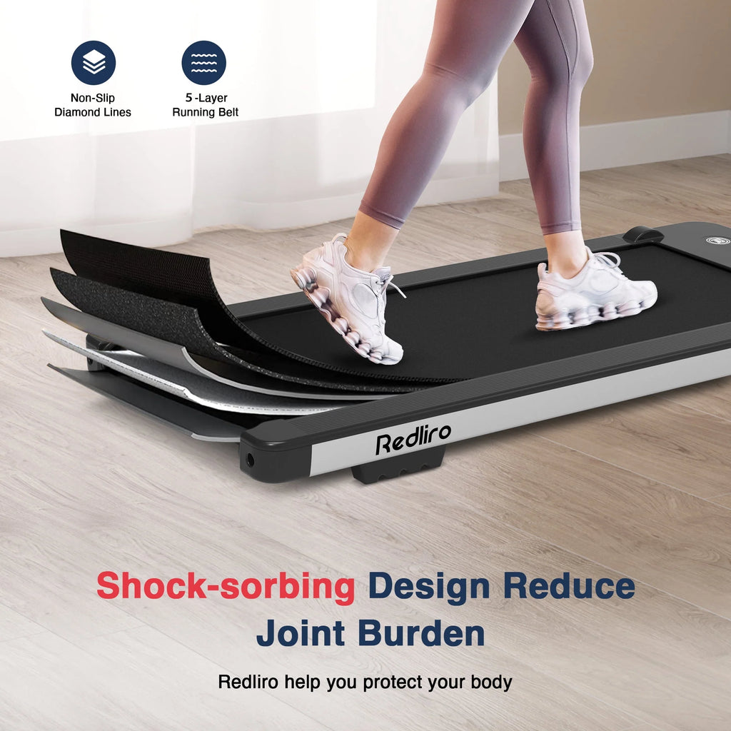 Under Desk Treadmill 2.25HP 300LBS Anti-Slip Compact S932908