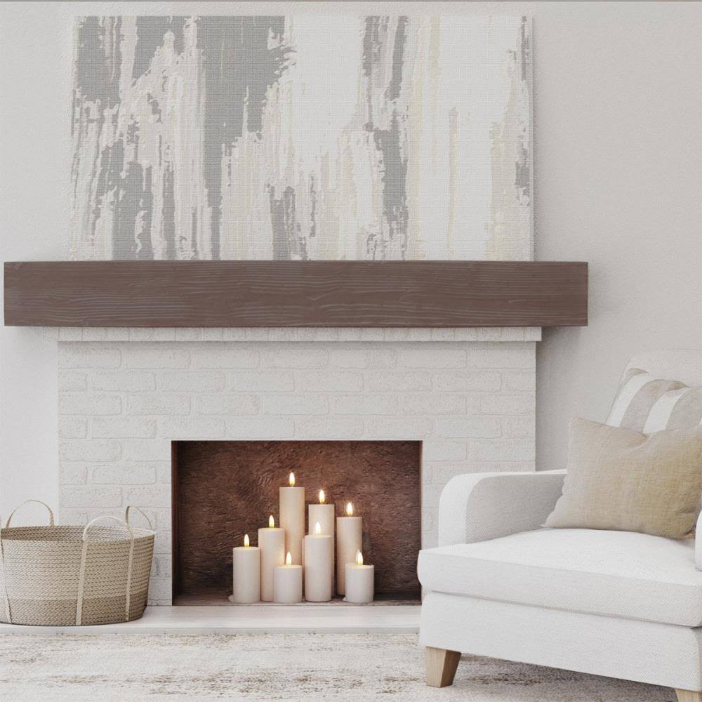 Sandblasted Faux Wood Fireplace Mantel, Aged Pecan R3841