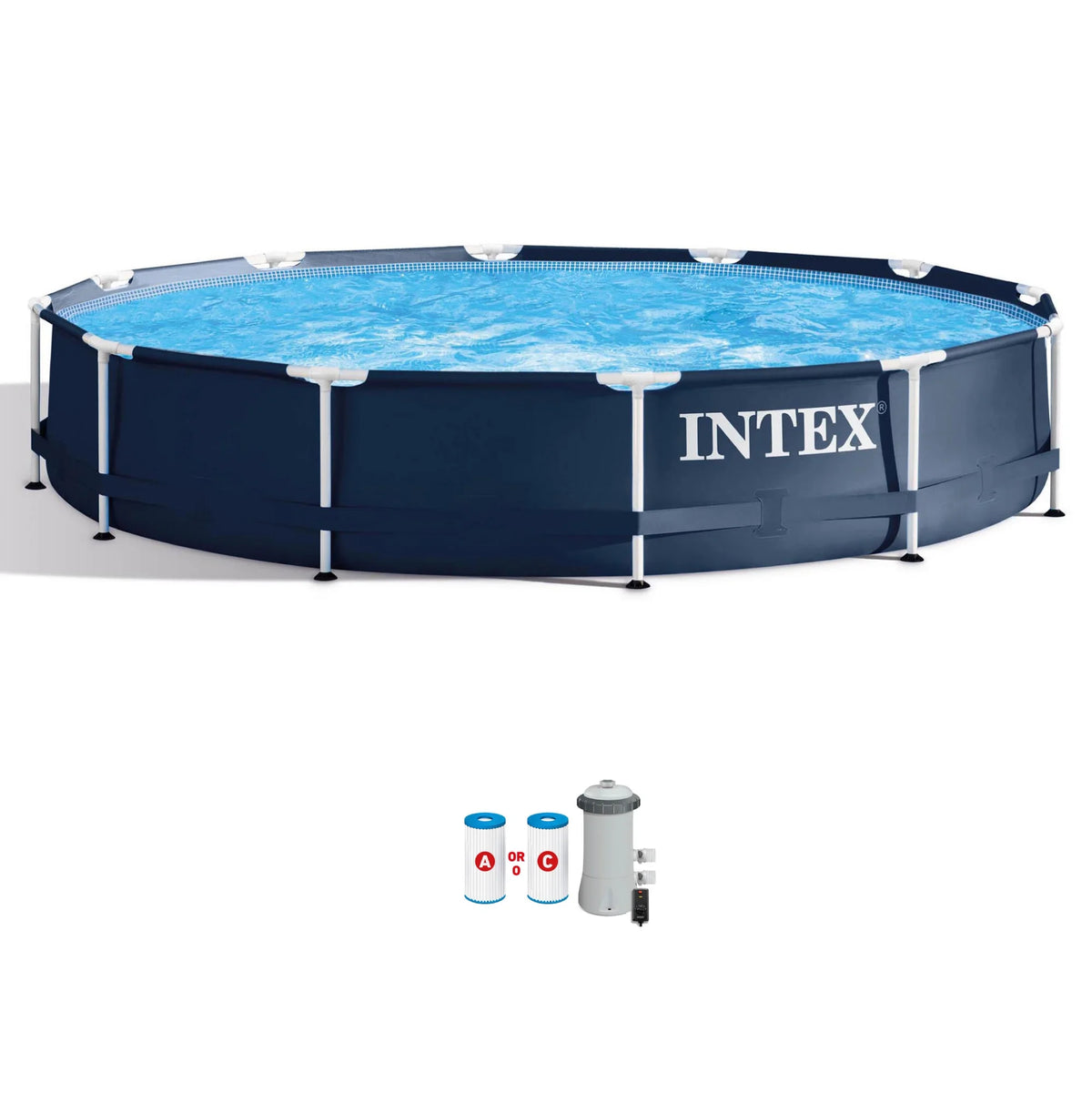 Metal Frame Above Ground Swimming Pool with Pump J960