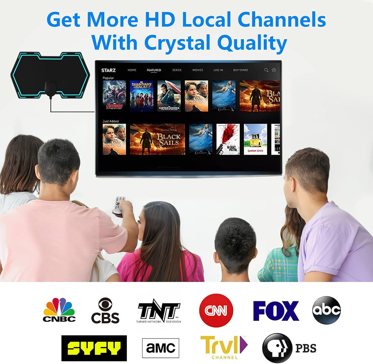 Indoor HD Digital TV Antenna 180+ Miles 4K 1080p Pack of 2 R253188