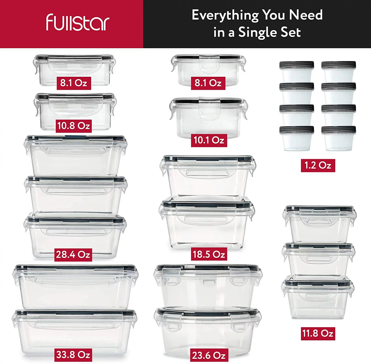 50 Pcs Airtight Food Storage Container Set with Lids Q59915