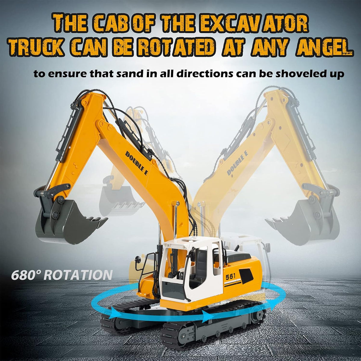 Remote Control Excavator Toy 17 Channel 3 in 1 RC Construction Vehicle with Working Lights U7255