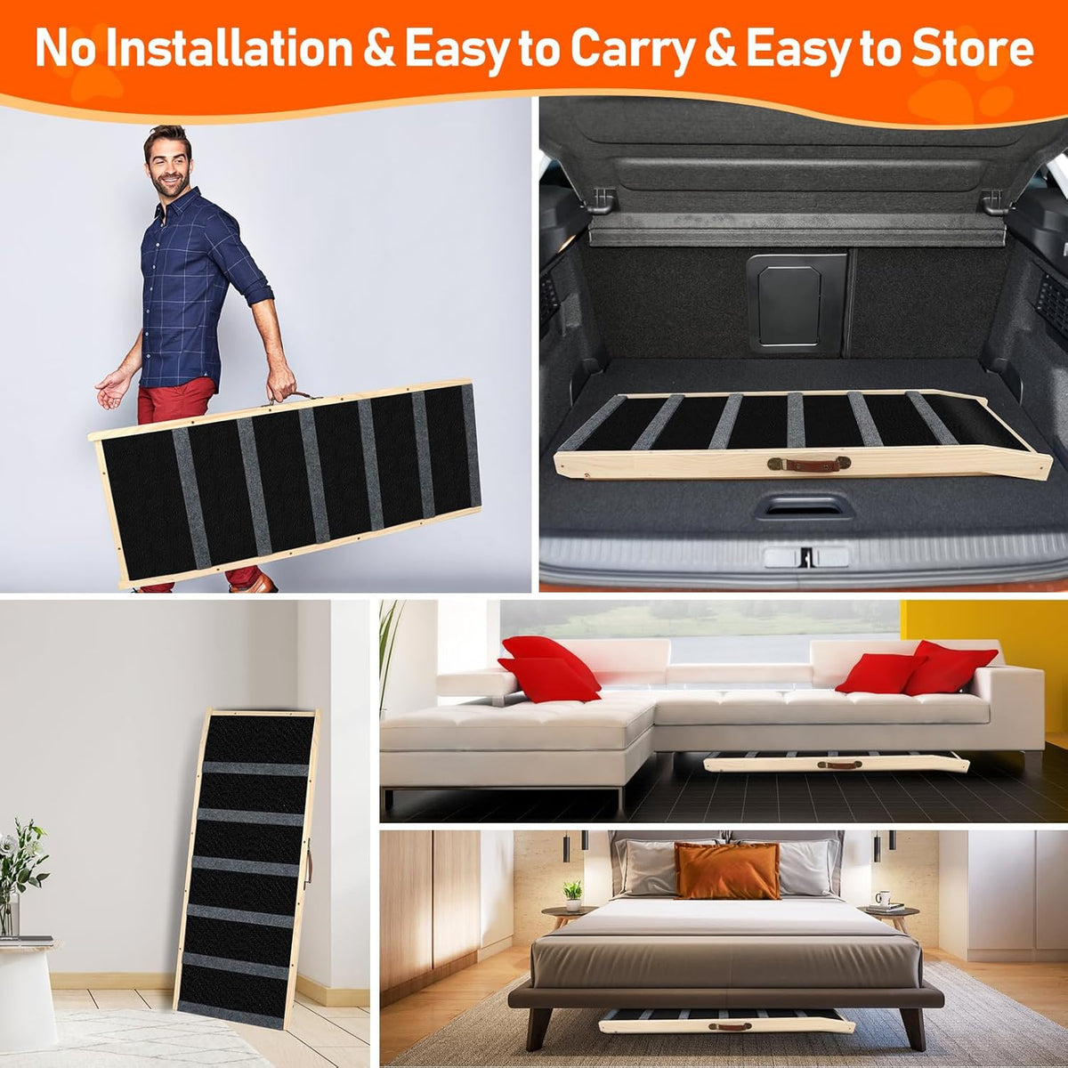 46.5" Adjustable Folding Pet Ramp I424974
