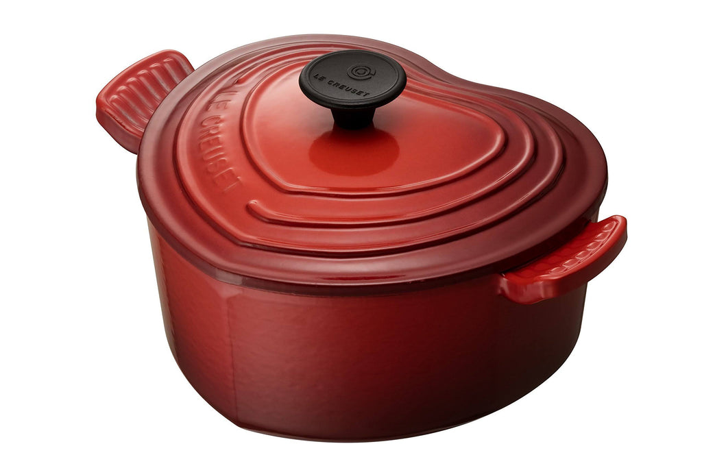 Red Enameled Cast-Iron 2-Quart Heart Casserole Q895