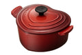 Red Enameled Cast-Iron 2-Quart Heart Casserole Q895