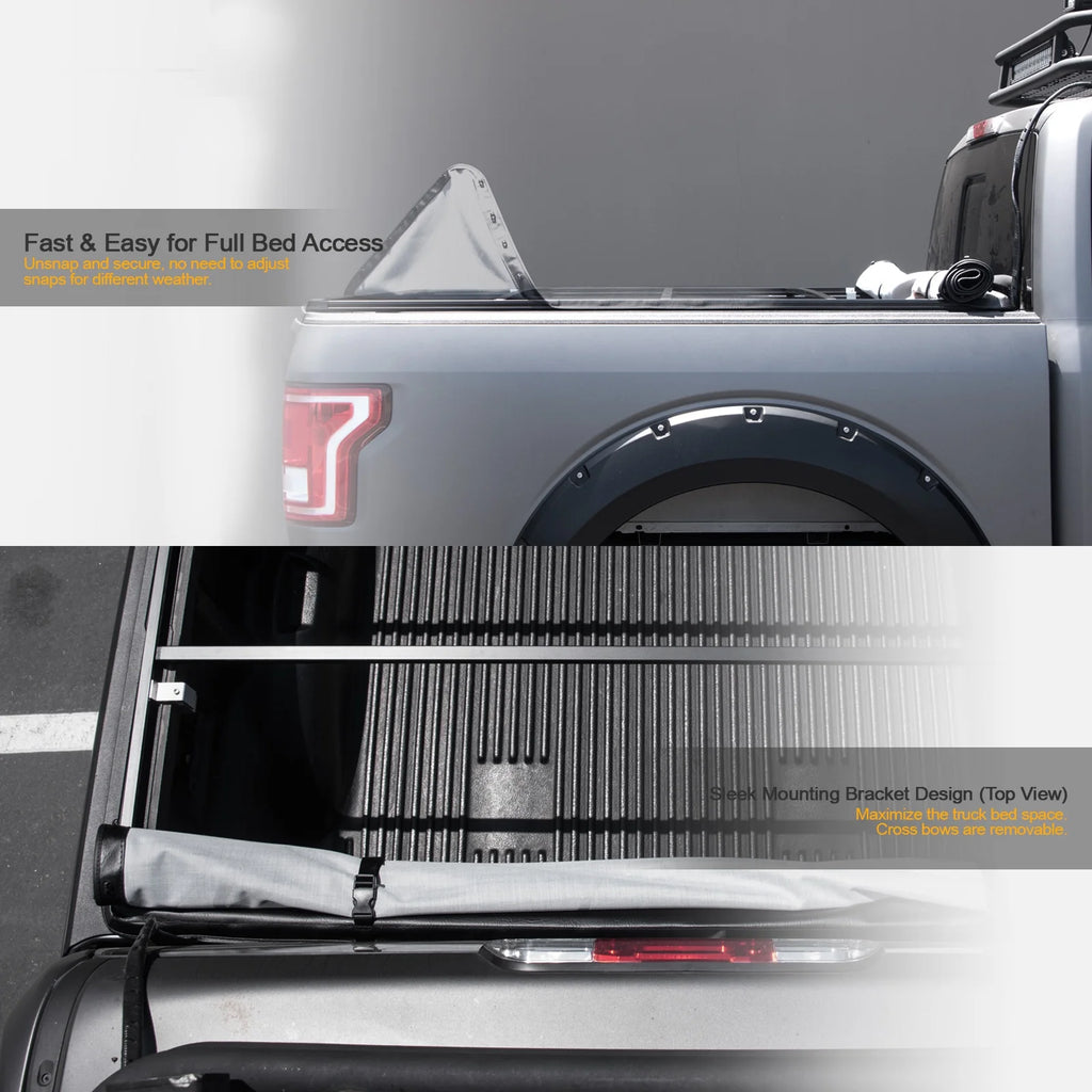 Hidden Snap Tonneau Cover with Truck Bed LED Lights V865283