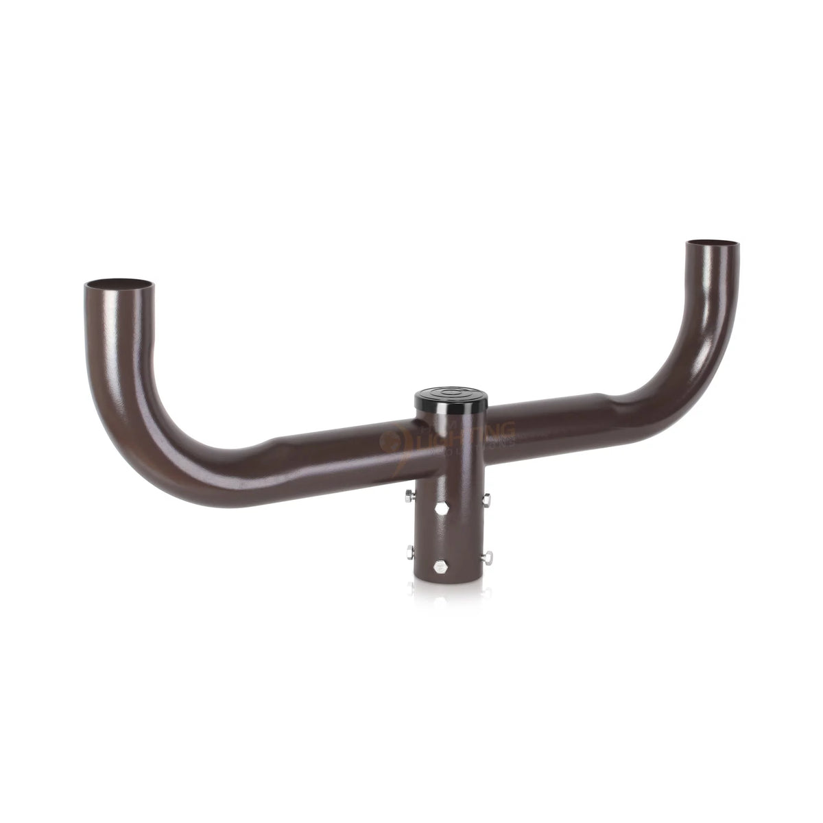 Double Bull Horn Light Bracket 2-3/8in Pole Mount Tenon Adapter Bronze C7612