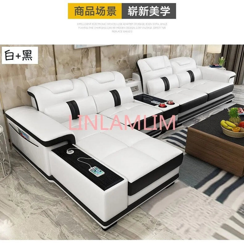 Genuine Leather Recliner Sofa Set H872