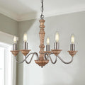 French Country 5-Light Wood Chandelier A65589