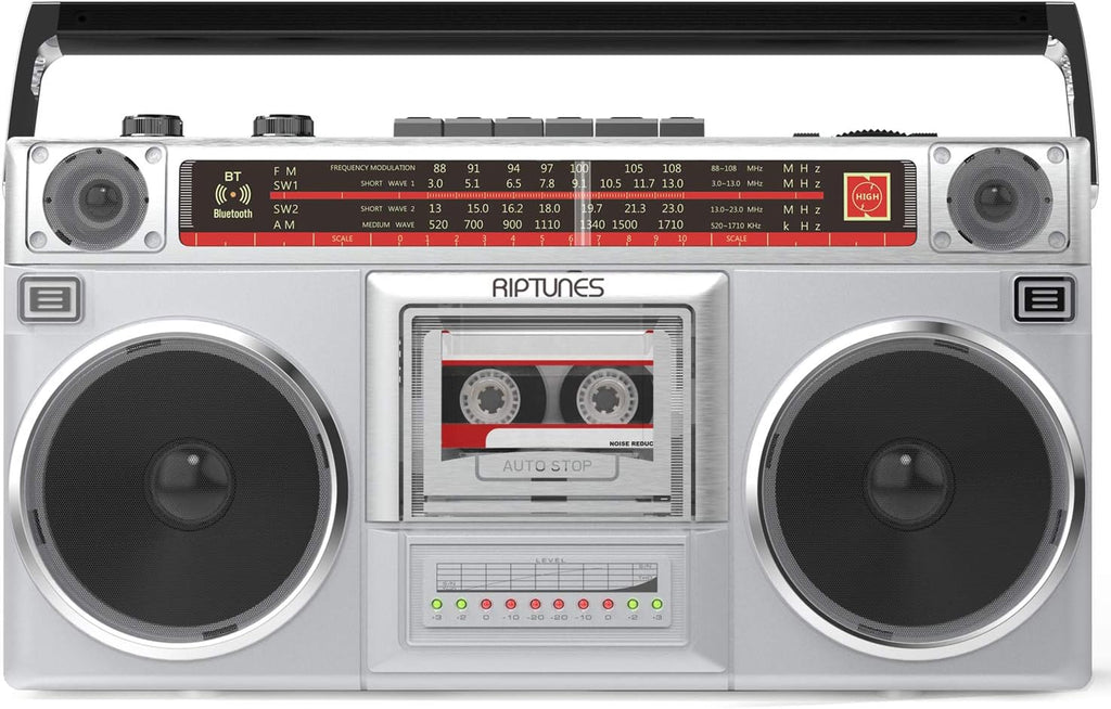 Black Retro Boombox Radio Cassette Player Recorder, Pack of 2 F813292