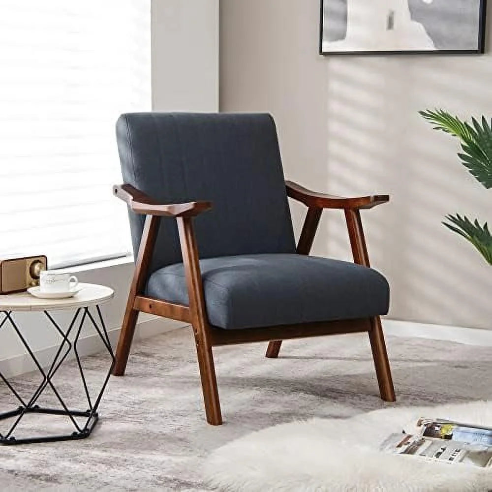 Mid-Century Modern Upholstered Accent Chair with Arms H579853