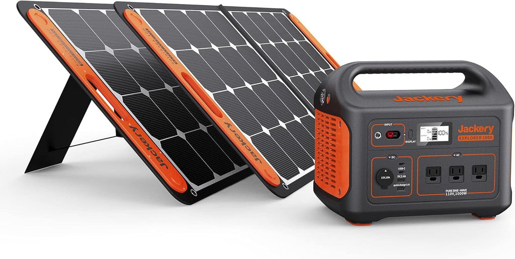 Solar Generator 1000 with 100W Solar Panel and Lithium Battery Pack V3719