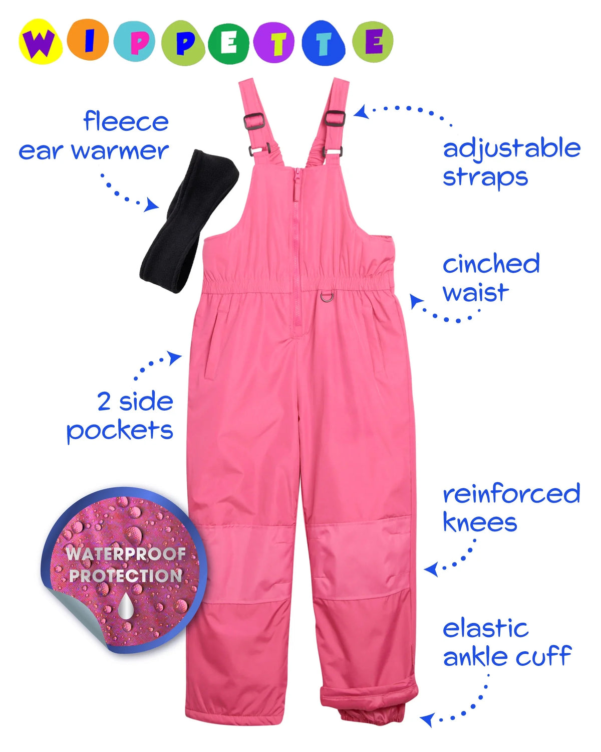 Insulated Waterproof Ski Bib Overalls (5-18) B7725