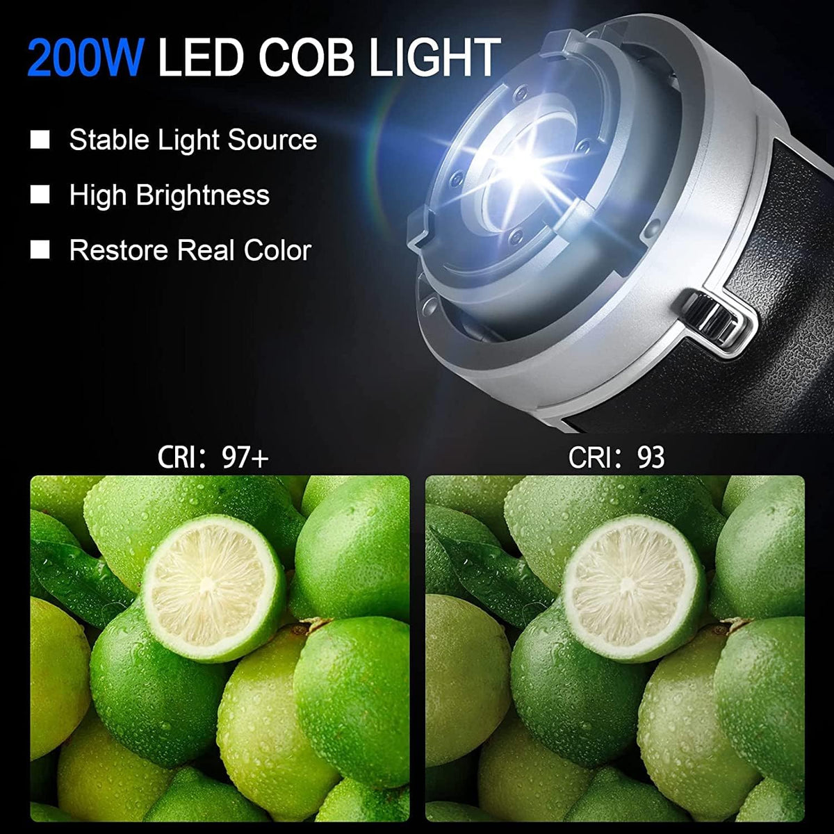 200W 5600K LED Video Light with DMX/Bluetooth App Control G6551