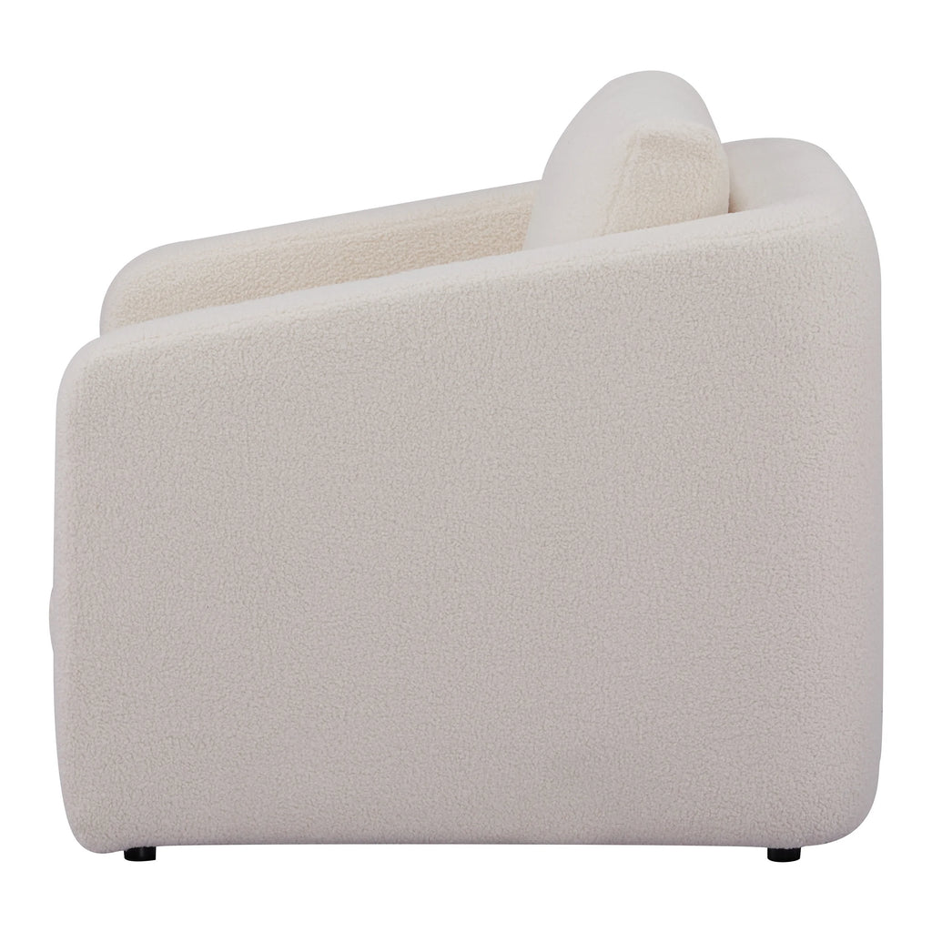 Ivory Polyester Sherpa Convertible Chair S49766