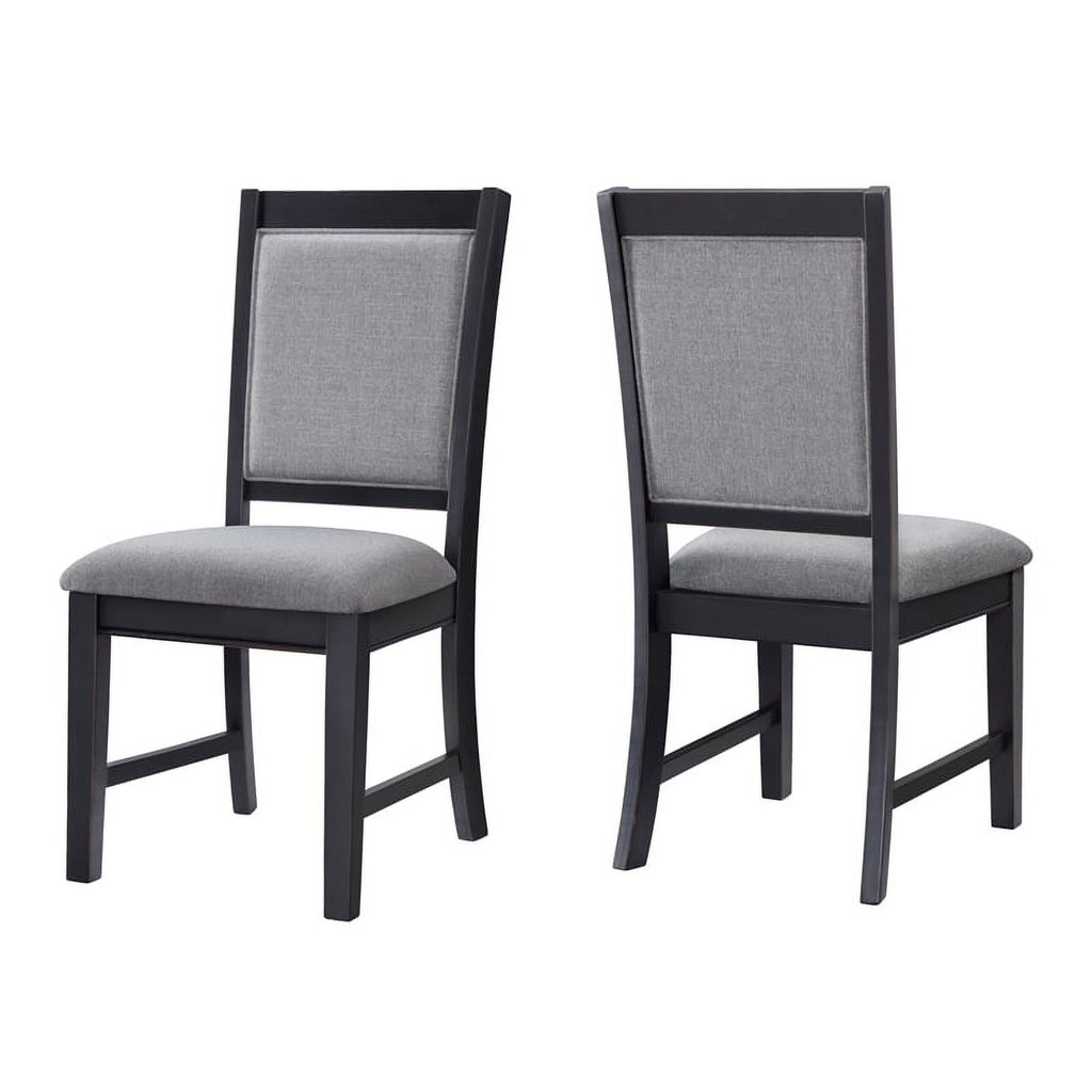 Black and Grey Linen Dining Room Chair (Set of 2) R246061