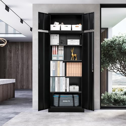 Black Lockable Steel Storage Cabinet with 2 Drawers O995