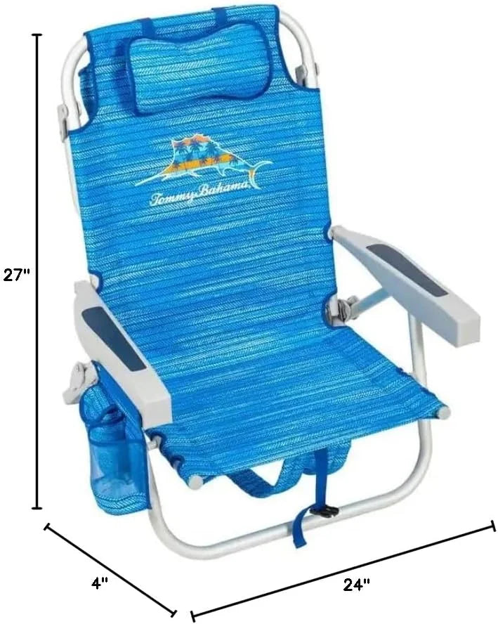 Backpack Beach Chair 5-Position Lay Flat Insulated Cooler L821407