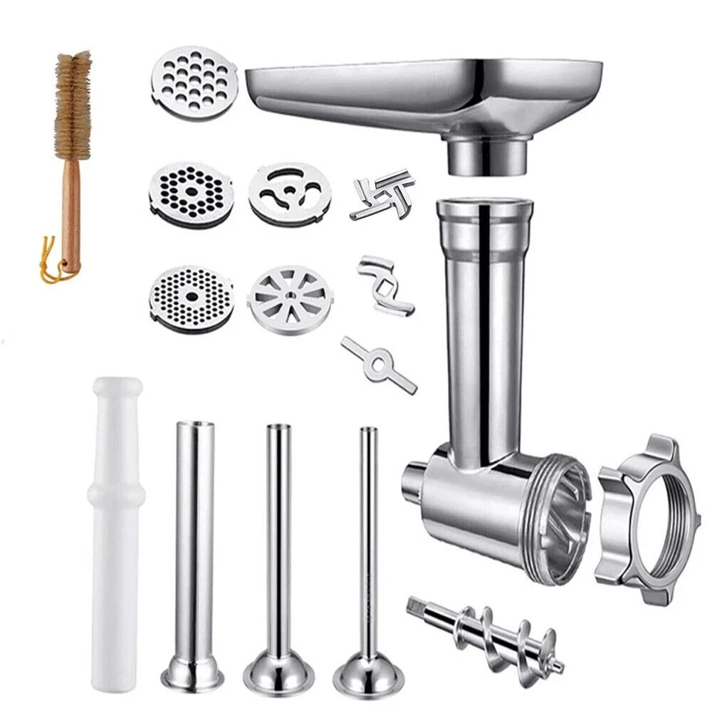 Metal Food Grinder Attachment for KitchenAid Stand Mixers with Sausage Stuffer Tubes H8789