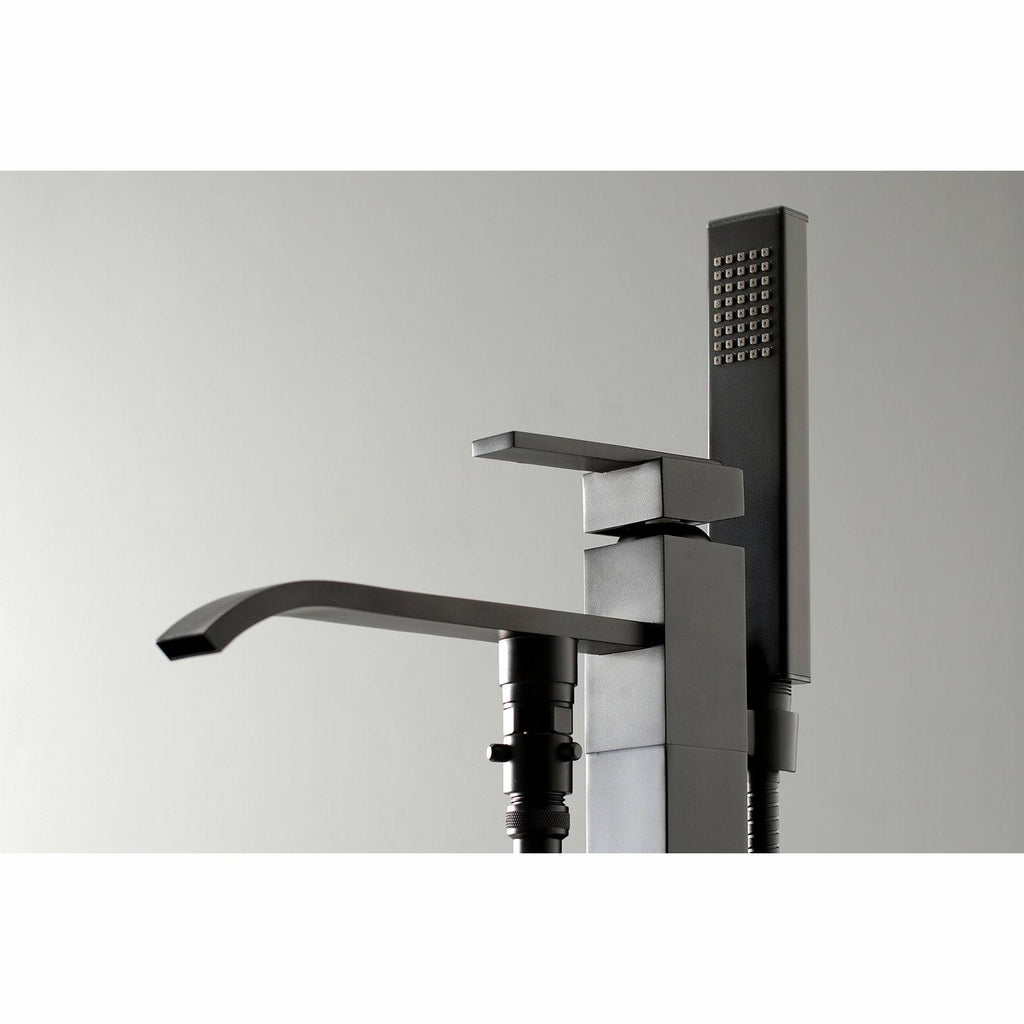 Brushed Brass Freestanding Tub Faucet with Hand Shower P25852
