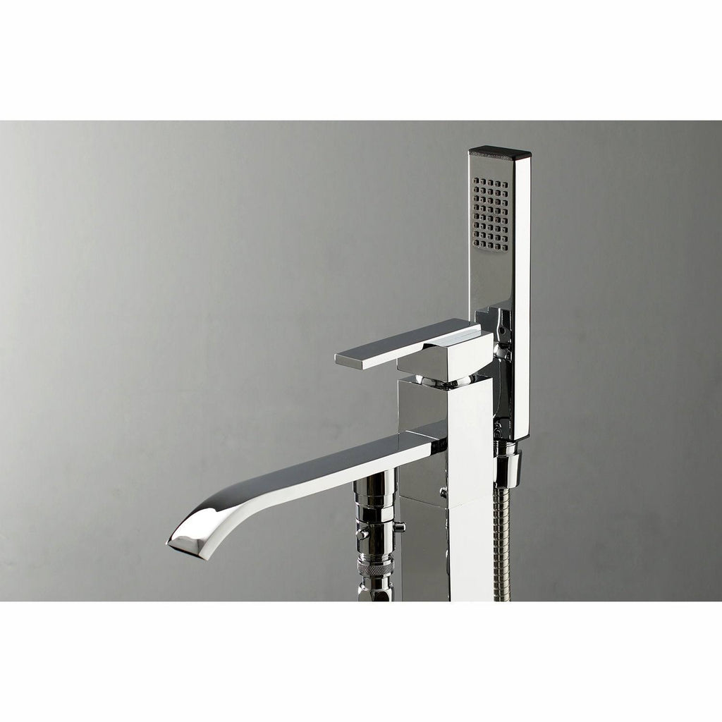 Brushed Brass Freestanding Tub Faucet with Hand Shower P25852