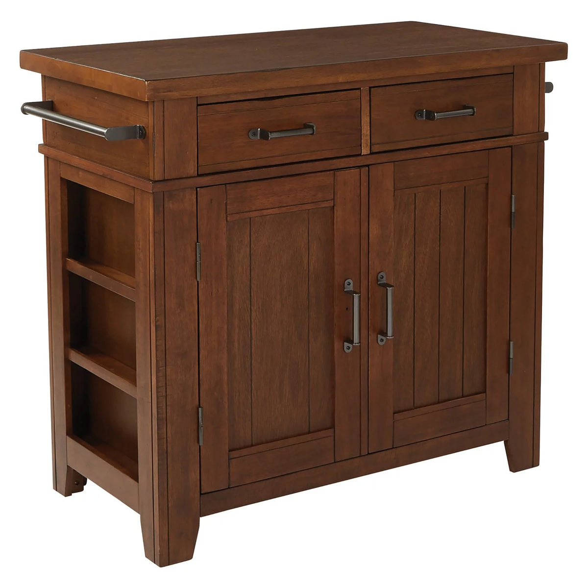 Black Kitchen Island with Vintage Oak Top G43191