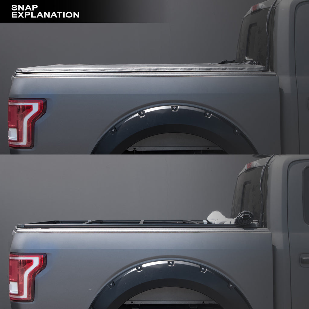 Hidden Snap Tonneau Cover with Truck Bed LED Lights V865283