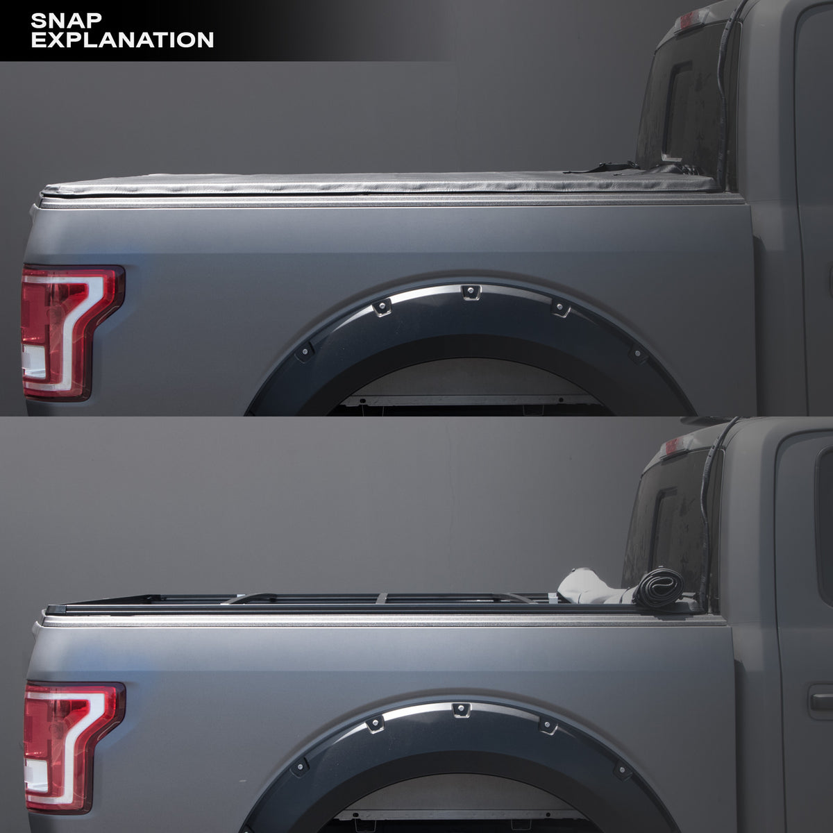 Hidden Snap Tonneau Cover with Truck Bed LED Lights V865283