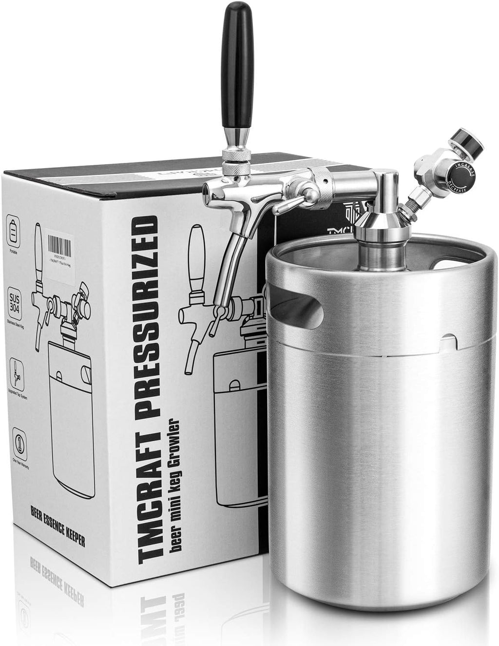 170oz Pressurized Stainless Steel Mini Keg Growler A64781