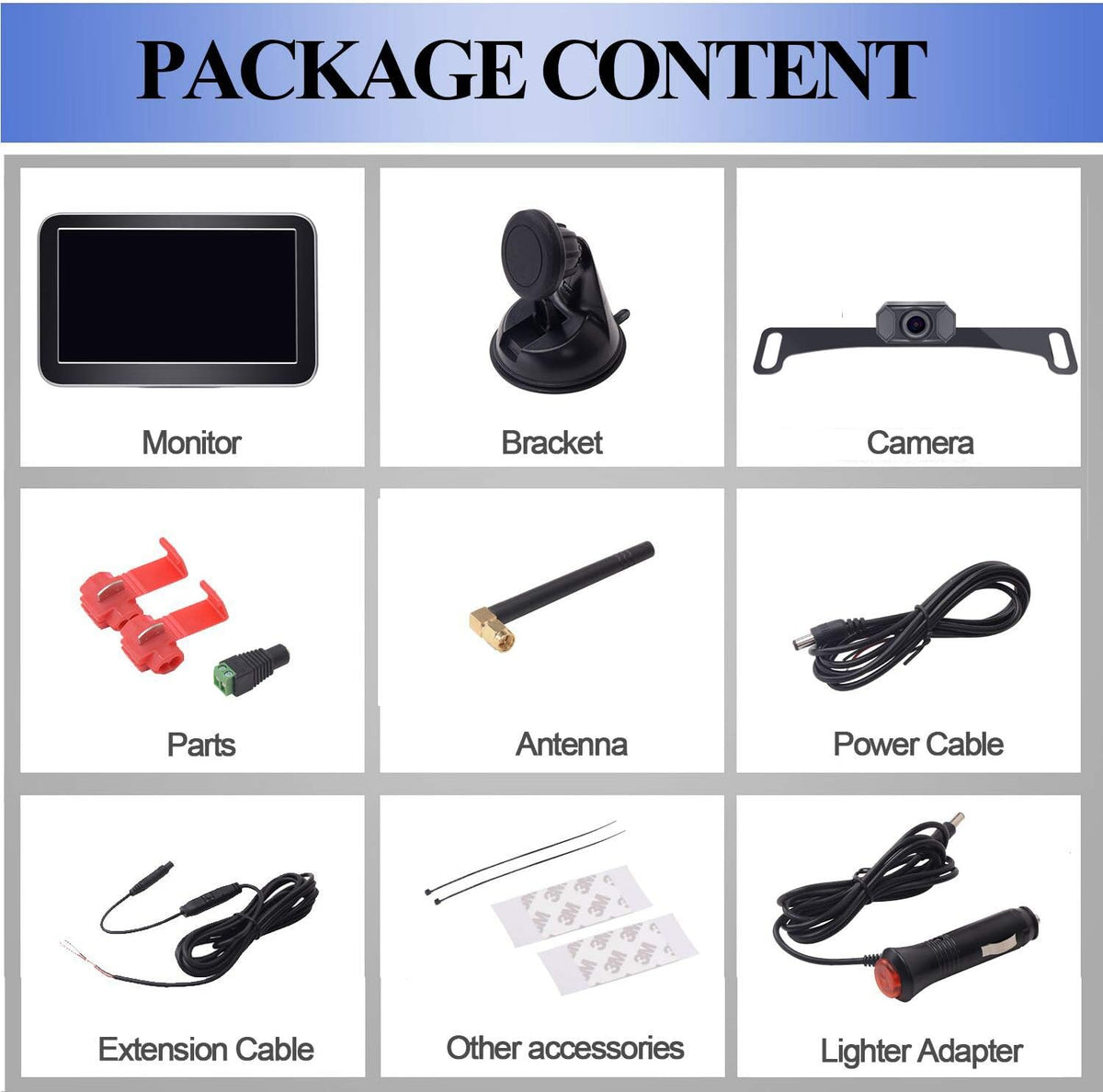 Wireless Backup Camera Kit with 7 Inch Monitor W3841