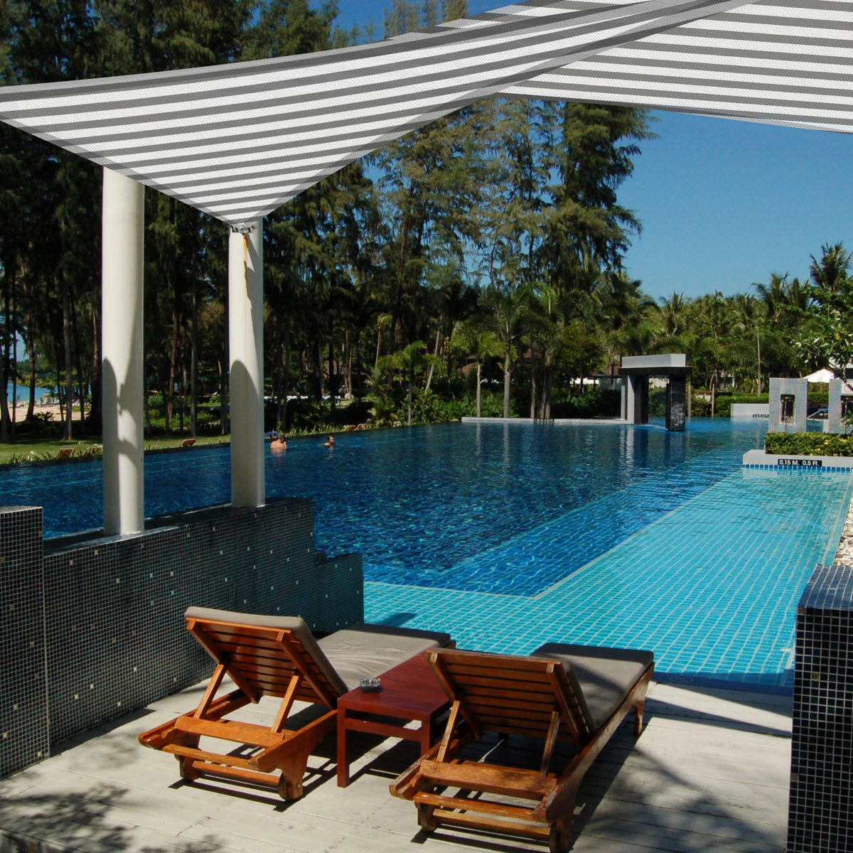 Gray+White Triangle Sun Shade Sail K940236
