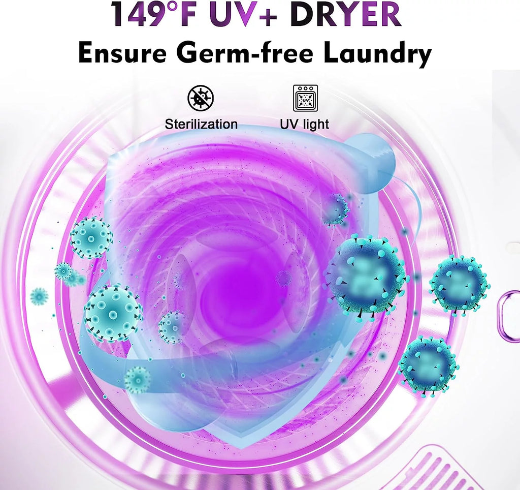 Compact Electric Clothes Dryer 8.8 Lbs 850W with Moisture Sensor I123979